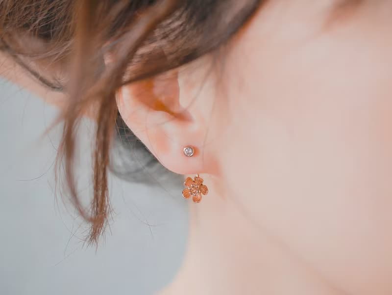 低語桔梗花 - 玫瑰金色 * 耳環