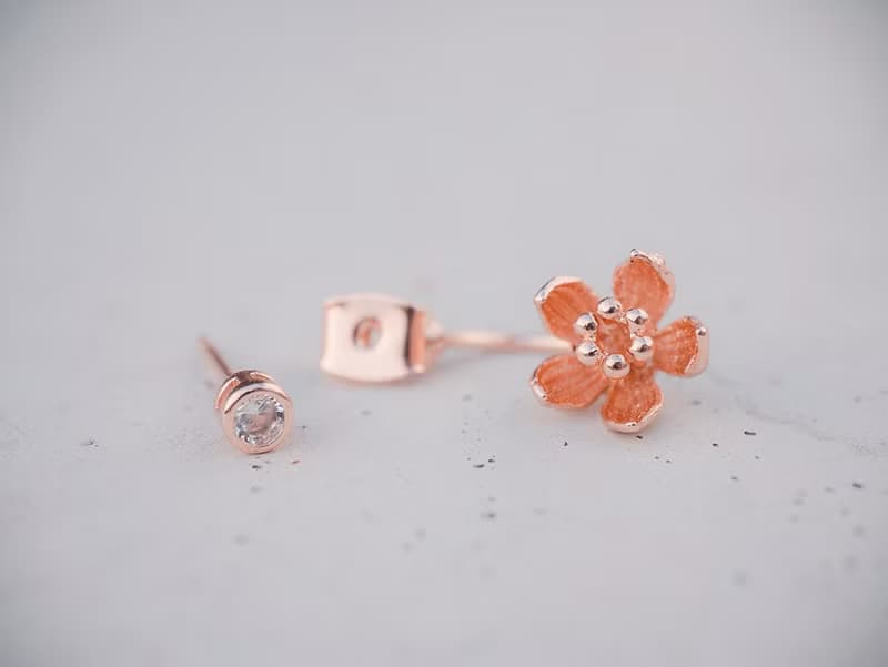 低語桔梗花 - 玫瑰金色 * 耳環