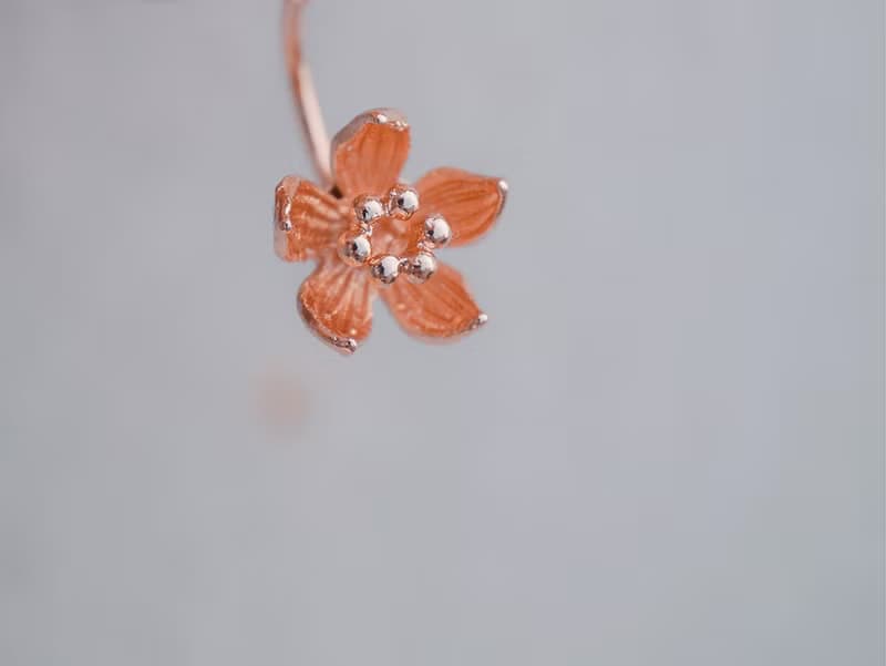 低語桔梗花 - 玫瑰金色 * 耳環