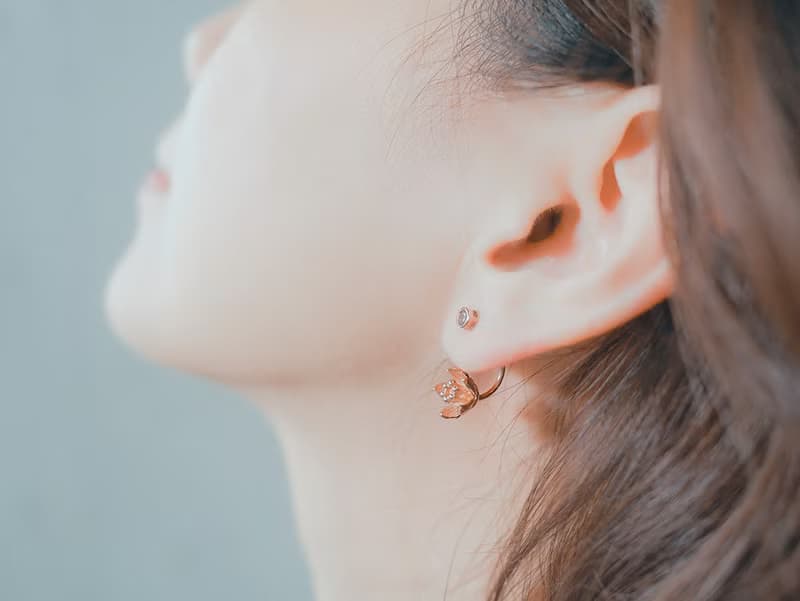 低語桔梗花 - 玫瑰金色 * 耳環