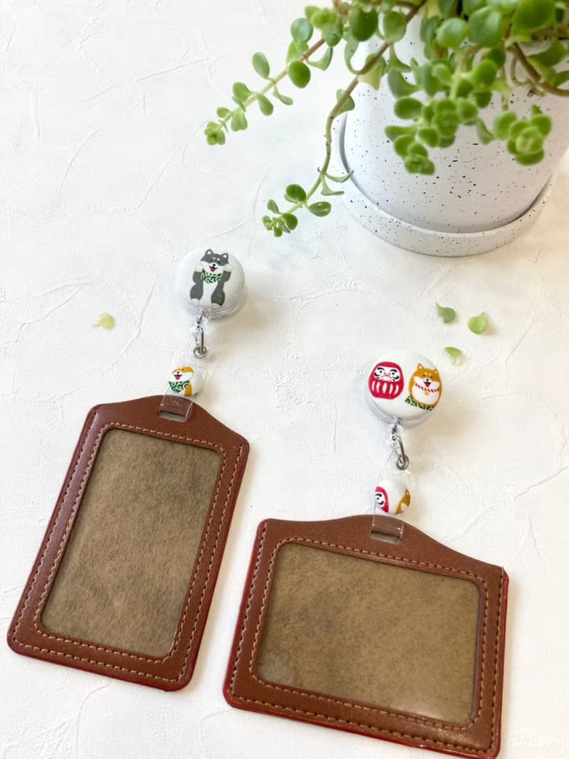 手作好禮 ALL PASS 柴犬伸縮扣環 +卡套 悠遊卡 證件套 卡夾