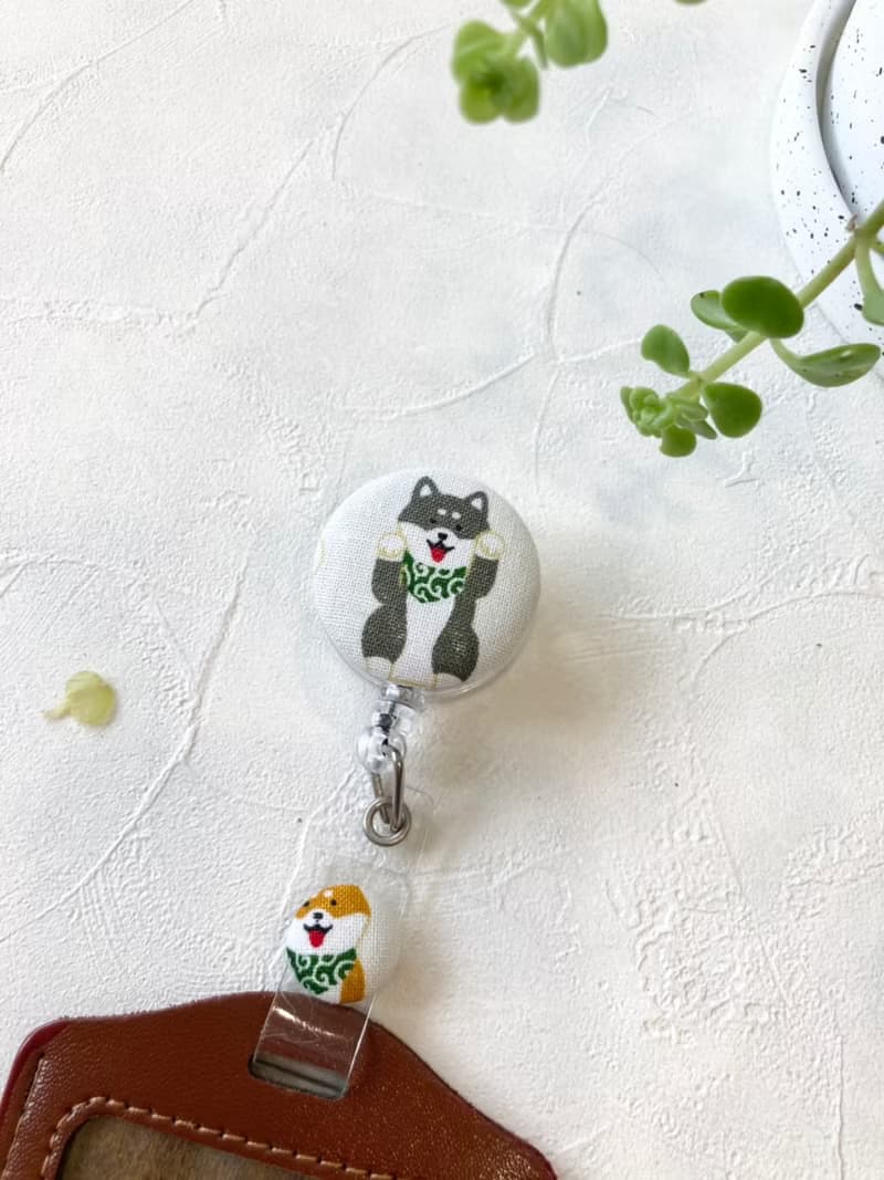 手作好禮 ALL PASS 柴犬伸縮扣環 +卡套 悠遊卡 證件套 卡夾