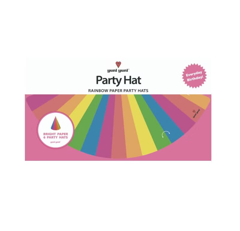 Rainbow Party Hats, set of 6