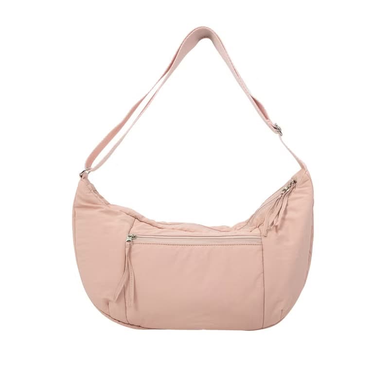 【DOUGHNUT】防潑水 手提/肩背/斜背 3用 澎澎半月包 甜美-粉紅