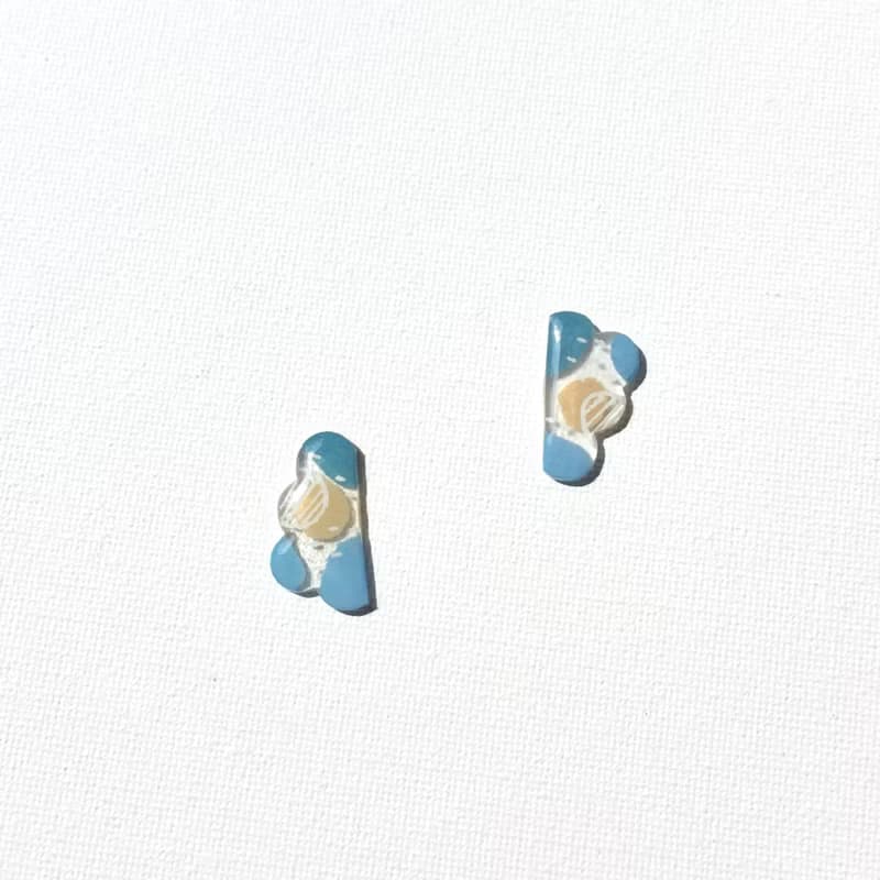 雲朵冰淇淋耳夾式/針式耳環