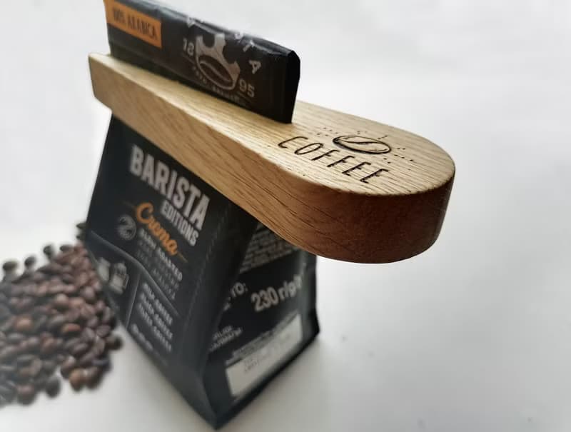 Personalized Coffee Spoon, Wood Coffee Scoop with Bag Clip, Wooden Coffee Scoop