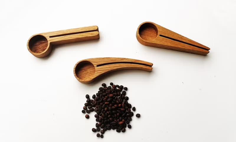 Personalized Coffee Spoon, Wood Coffee Scoop with Bag Clip, Wooden Coffee Scoop