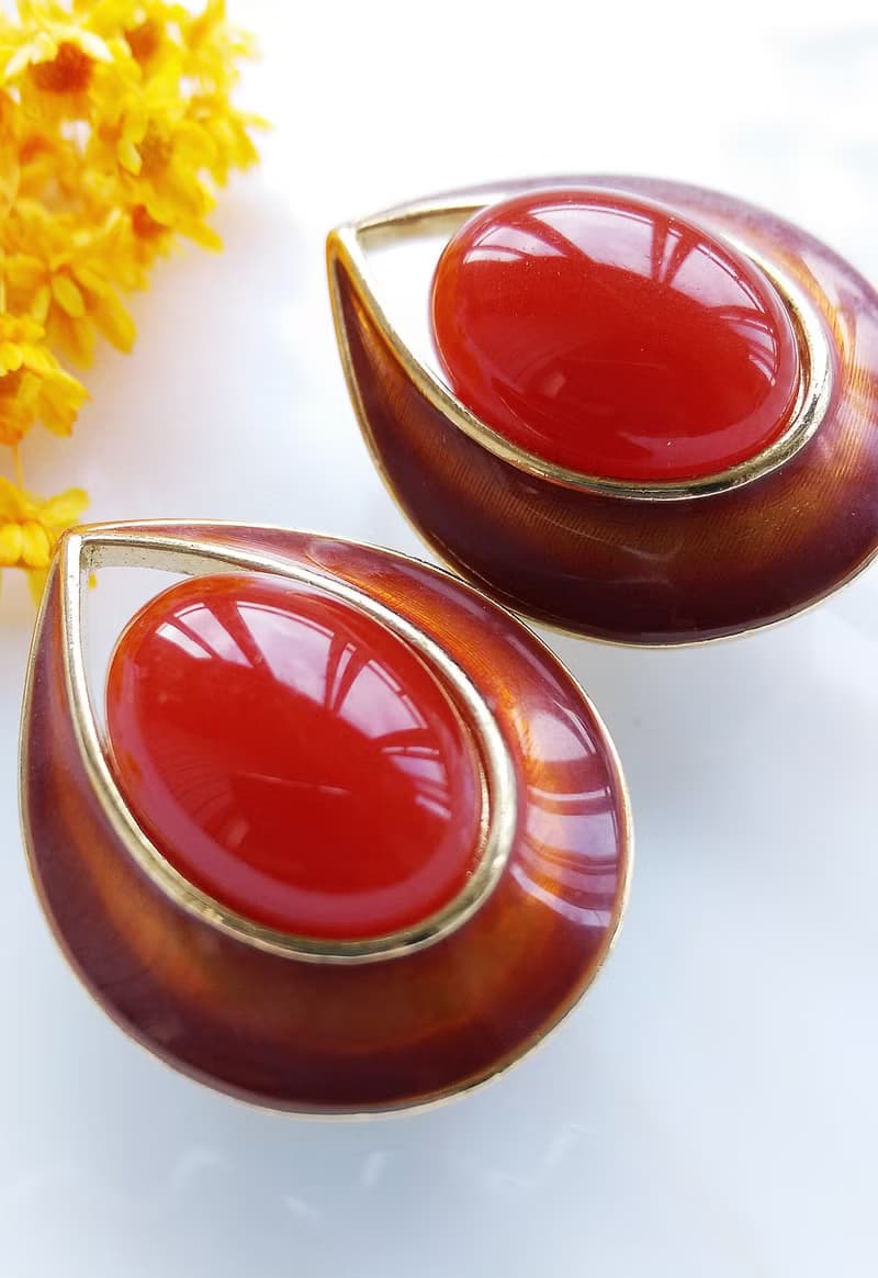 Vintage Jewelry 西洋古董飾品 TRIFARI 甜潤摩登 夾式耳環