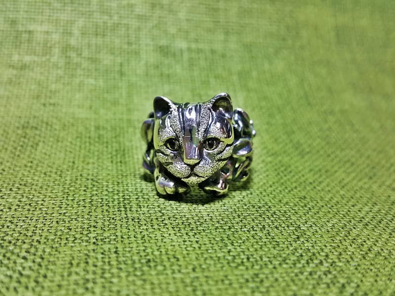 嬉遊石虎 925純銀戒指 台灣保育類動物 台中吉祥物