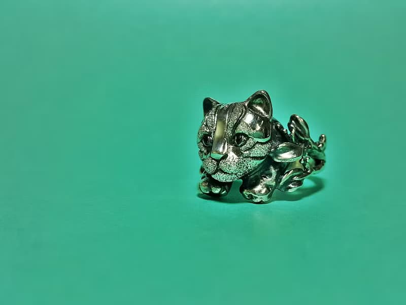 嬉遊石虎 925純銀戒指 台灣保育類動物 台中吉祥物
