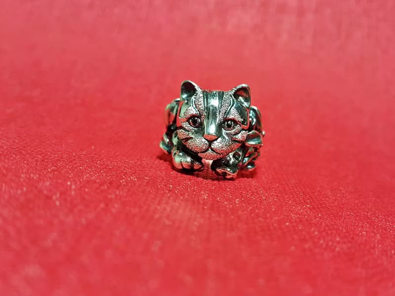 嬉遊石虎 925純銀戒指 台灣保育類動物 台中吉祥物