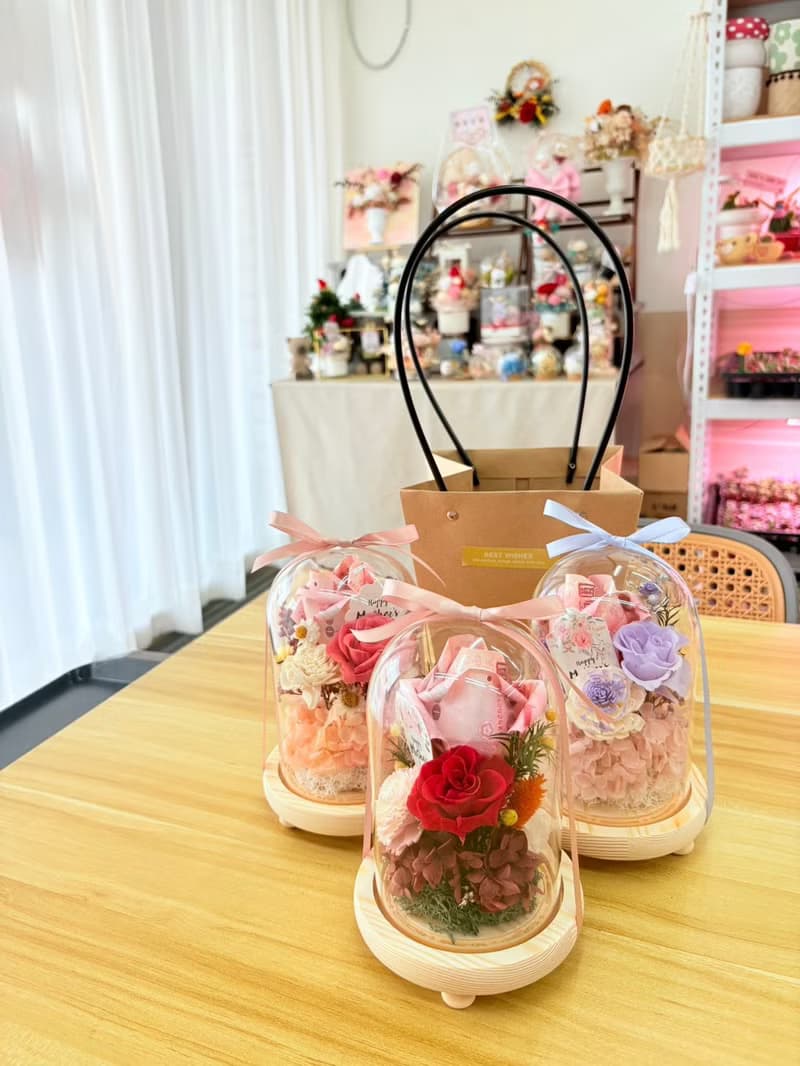 永生有錢花小玻璃罩盅 母親節 情人節