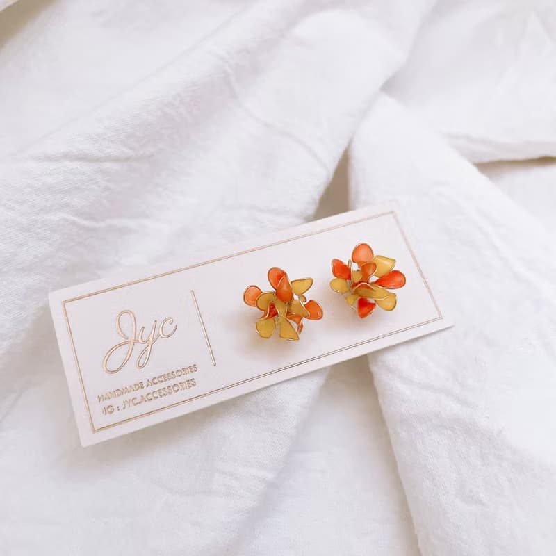 仲夏小煙花  手工繞線樹脂貼耳耳環/飾品禮物情人節送禮UV穿搭配