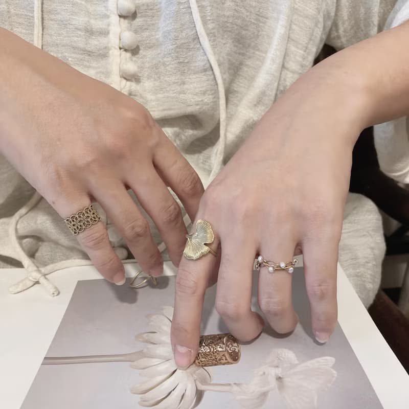 老林雜貨 | 銀杏葉黃銅戒指