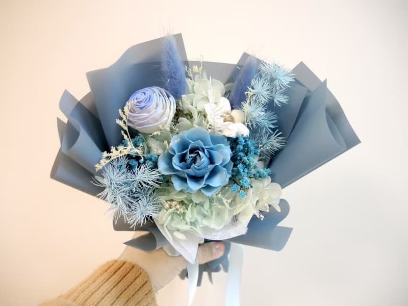 藍色系 永生花束 乾燥花束 告白花束  求婚花束 情人節花束 禮物