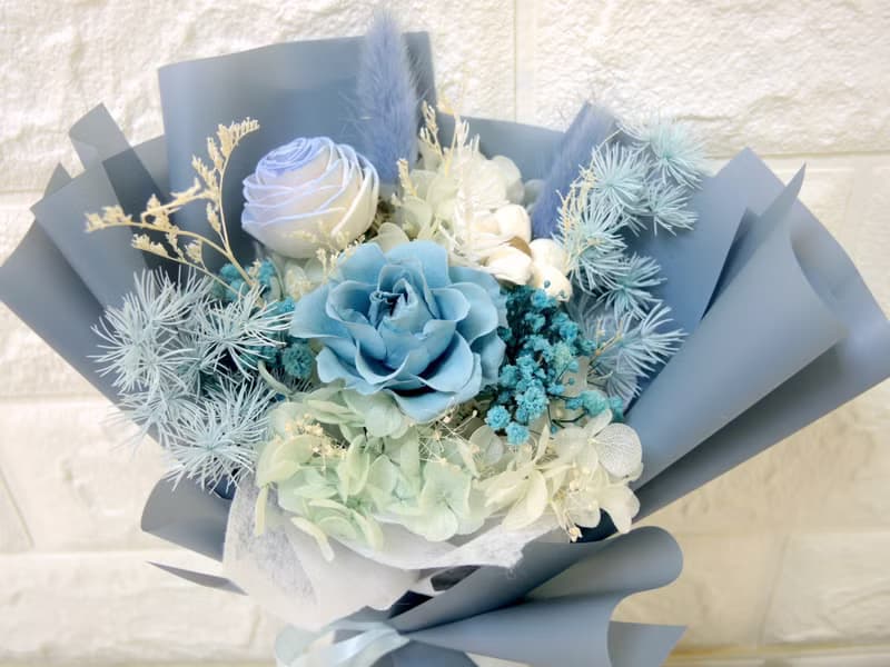 藍色系 永生花束 乾燥花束 告白花束  求婚花束 情人節花束 禮物