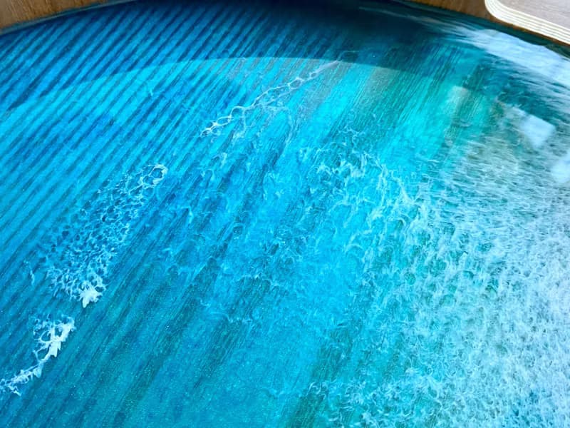 Wood Serving Tray with Handle, Aqua Ocean, Wedding Gift, Home Gift