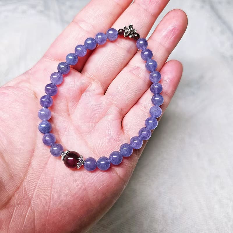 天然高品坦桑石紫牙烏簡約設計款手串
