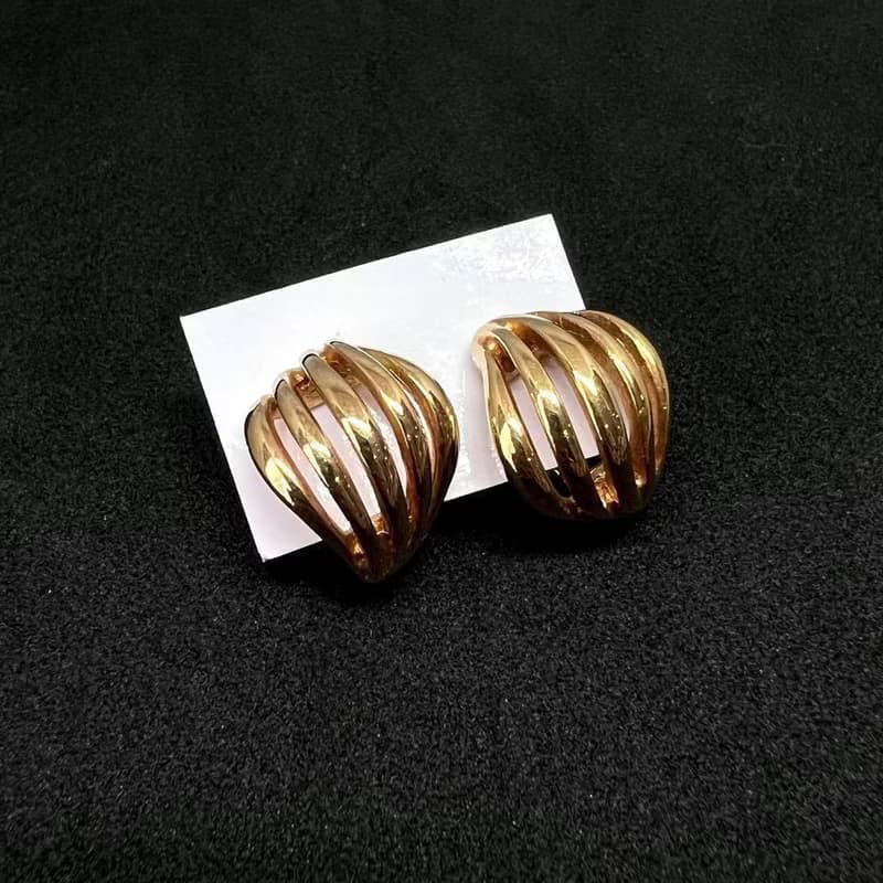 稀有中古二手Dior金色螺旋貝殼耳環耳夾飾品飾物生日禮物首飾