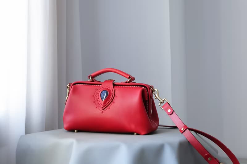 天使之眼 复古横版医生包斜挎包 手提口金包 巧克力色