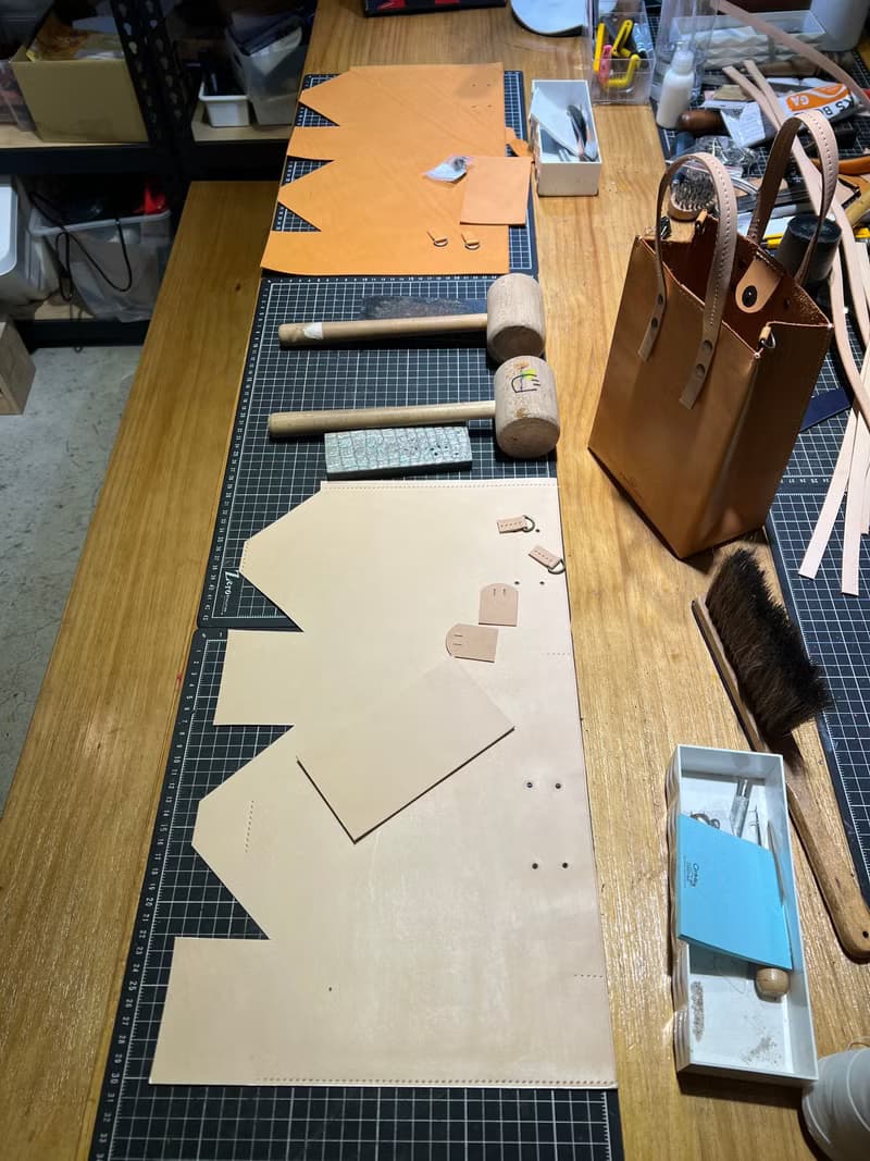 【體驗】-皮件手作課程-斜揹紙袋包手作課-體驗活動DIY-1人成團