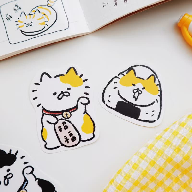 招財貓飯糰貼紙包
