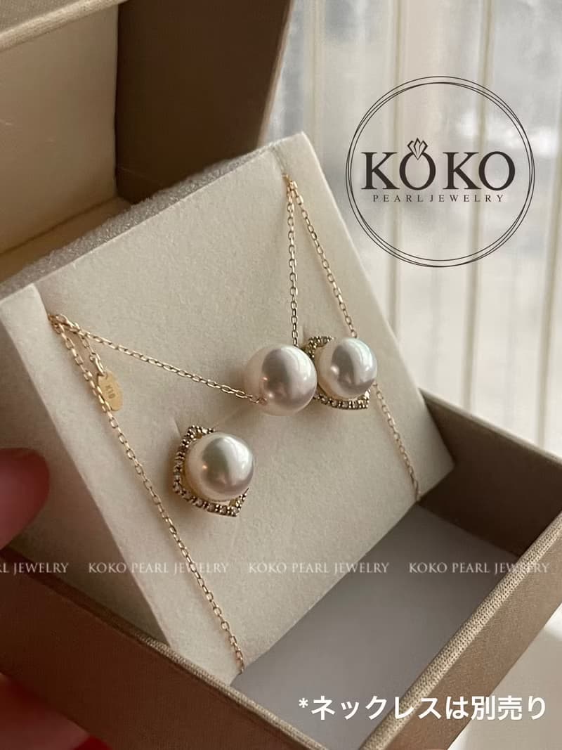 日本製 18k金鑲鑽珍珠耳環 akoya海水珍珠耳釘 鑽石耳釘 珍珠耳環