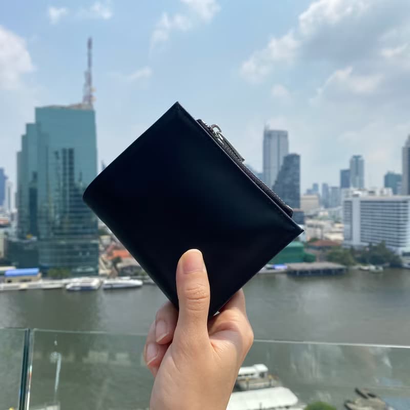 短夾包 真皮皮夾 Minimalist Slim Leather wallet -Black&Silver