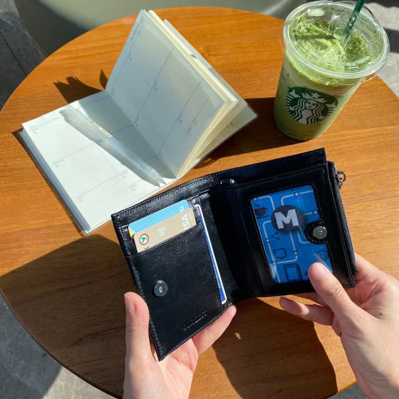 短夾包 真皮皮夾 Minimalist Slim Leather wallet -Black&Silver