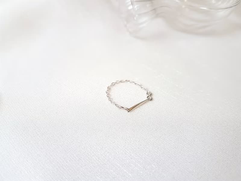 簡約 線條 一字 細鍊 鍊戒