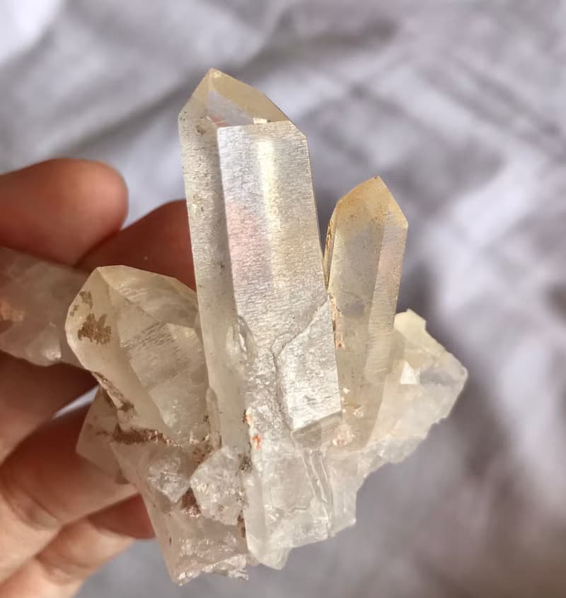 白水晶簇 晶牙帶特別紋路 印記 透閃亮 白晶 水晶原礦 天然原石