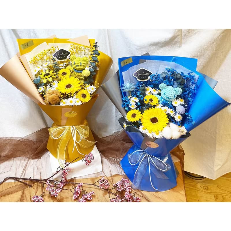 畢業花束 手創品牌聯名鉤針編織小熊款(共三色)