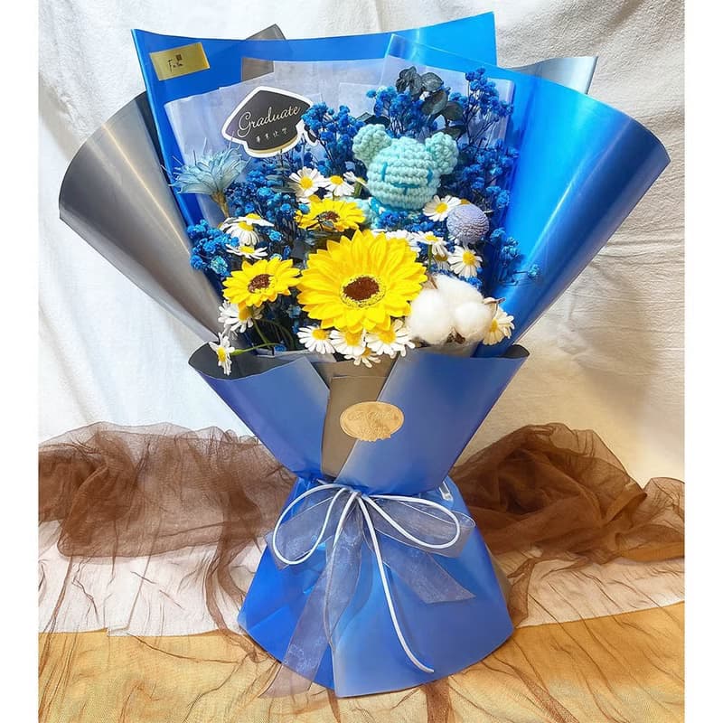 畢業花束 手創品牌聯名鉤針編織小熊款(共三色)