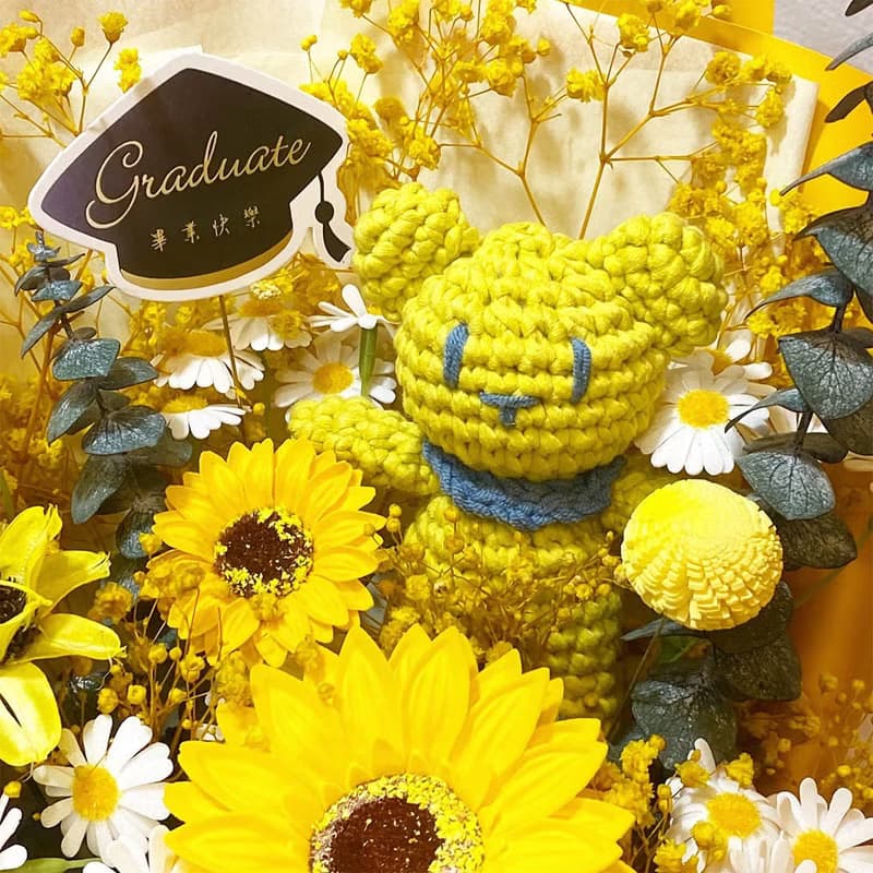 畢業花束 手創品牌聯名鉤針編織小熊款(共三色)