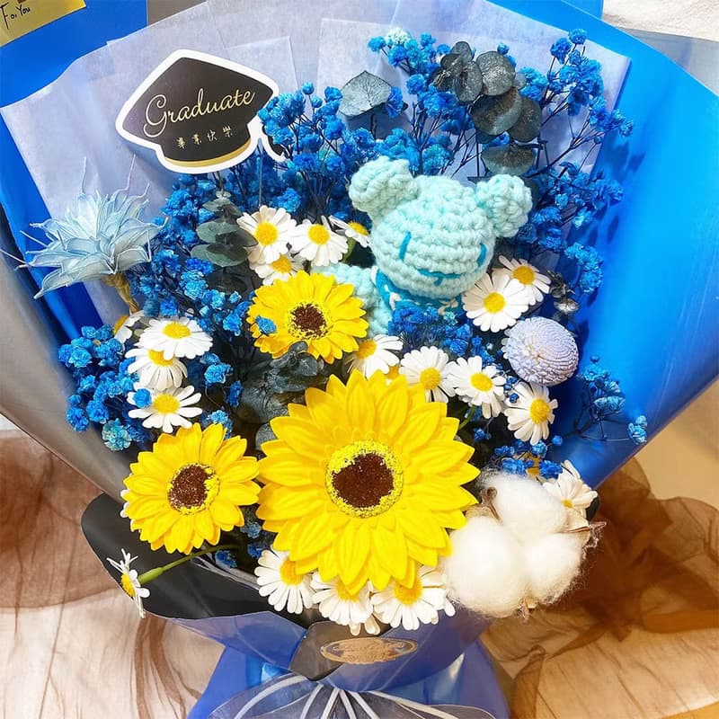 畢業花束 手創品牌聯名鉤針編織小熊款(共三色)