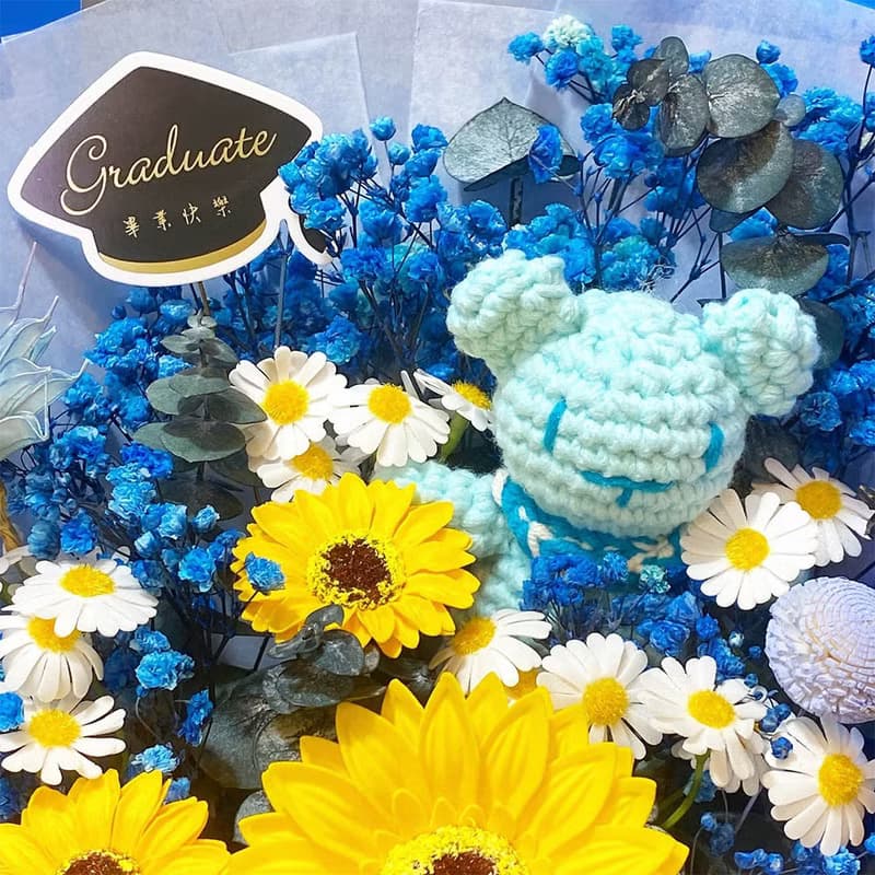 畢業花束 手創品牌聯名鉤針編織小熊款(共三色)
