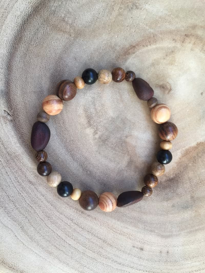 ||雪森|| 森林系中性手環。西伯利亞雪松子/沉香/花梨木 快速出貨