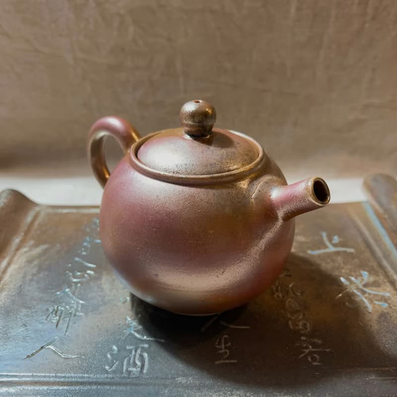 福品釋出 柴燒落灰玫瑰金內蓋正把茶壺  / 小平凡手作