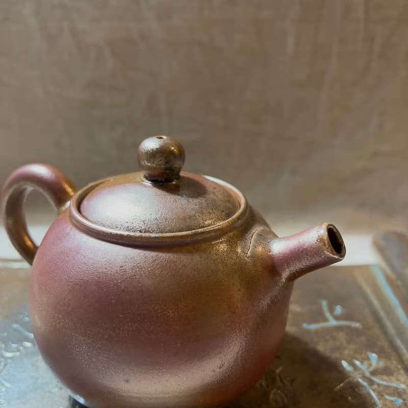 福品釋出 柴燒落灰玫瑰金內蓋正把茶壺  / 小平凡手作