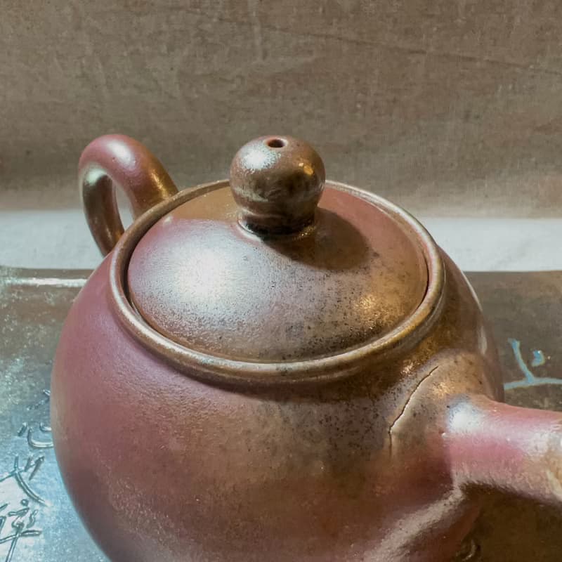 福品釋出 柴燒落灰玫瑰金內蓋正把茶壺  / 小平凡手作