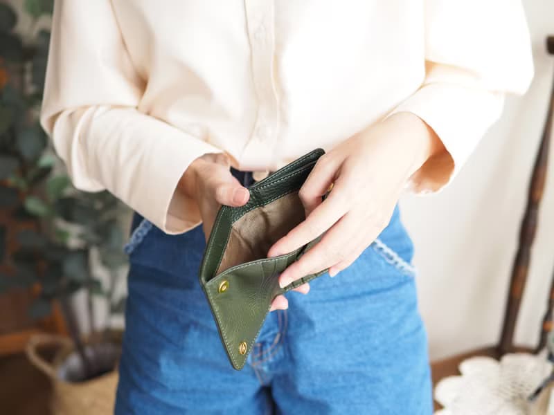 Anna (Green): Mini wallet, short wallet, cow leather, Bifold Zipper wallet