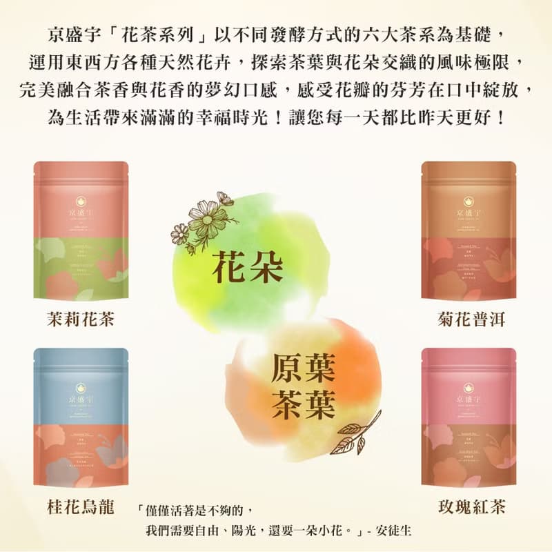 京盛宇【茶包】茉莉花茶 2g x10入(花茶/綠茶)