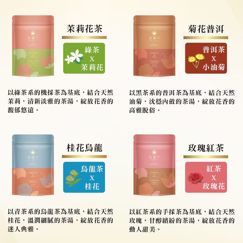 京盛宇【茶包】茉莉花茶 2g x10入(花茶/綠茶)