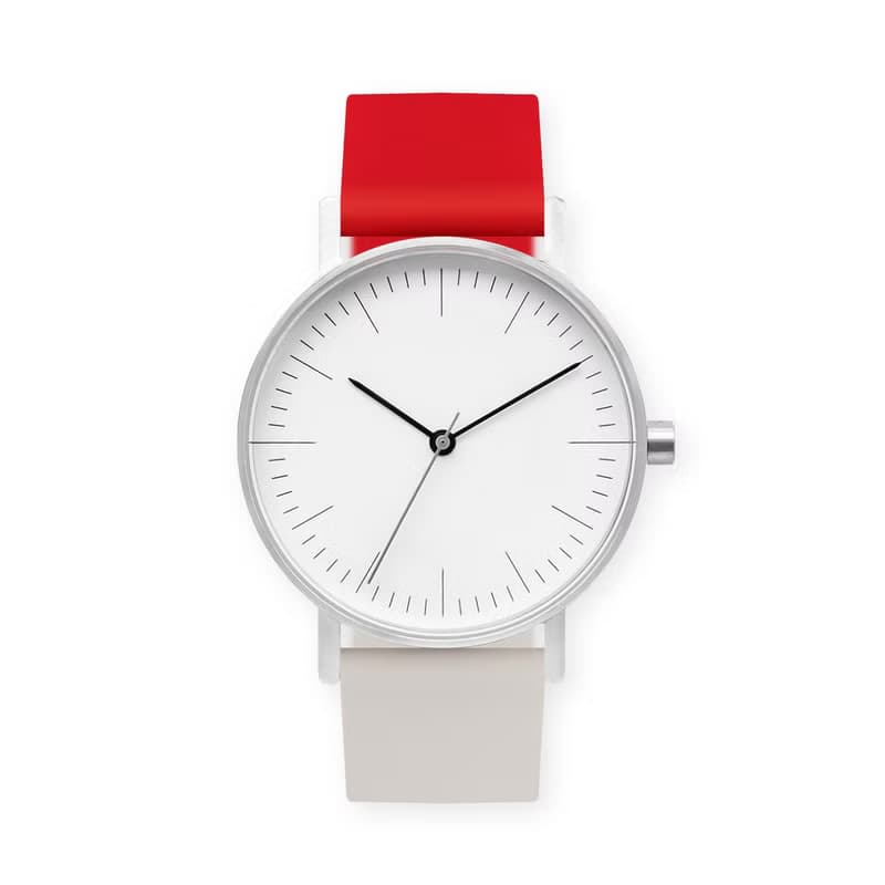 BIJOUONE彼樹灣 B001系列 白色表盤 雙拼彩色硅膠表帶 防水手錶