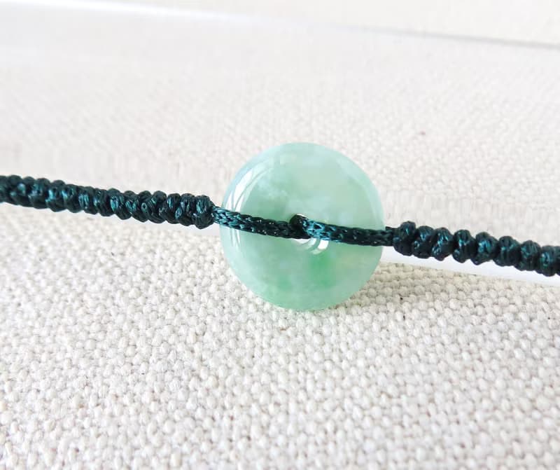 本命年【歲歲平安】平安扣翡翠絲光編織手鍊*SW66*招財開運