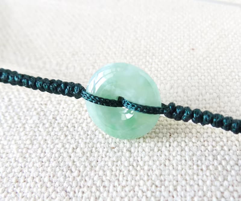 本命年【歲歲平安】平安扣翡翠絲光編織手鍊*SW66*招財開運