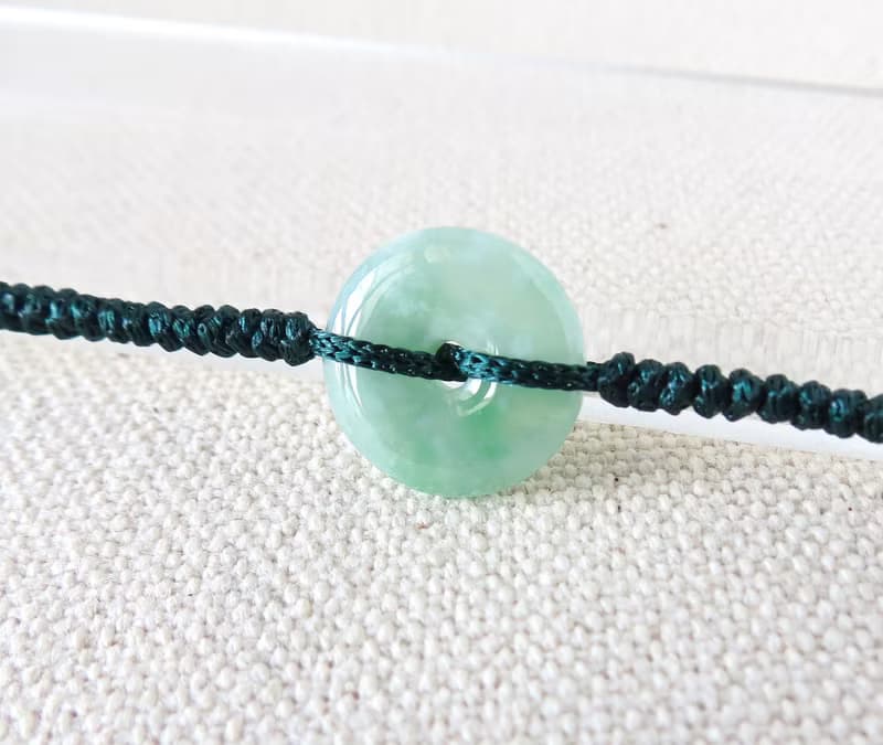 本命年【歲歲平安】平安扣翡翠絲光編織手鍊*SW66*招財開運