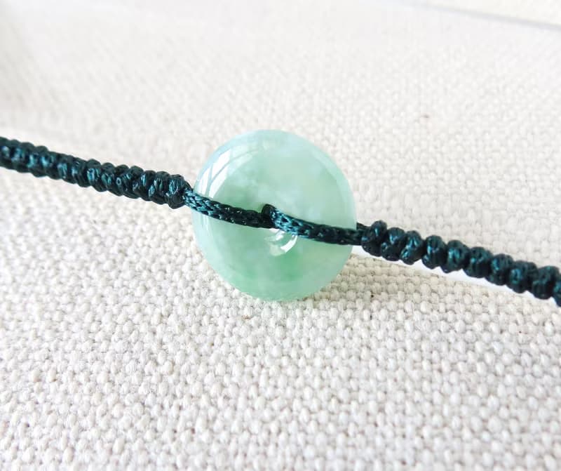 本命年【歲歲平安】平安扣翡翠絲光編織手鍊*SW66*招財開運