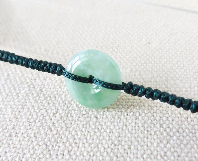 本命年【歲歲平安】平安扣翡翠絲光編織手鍊*SW66*招財開運