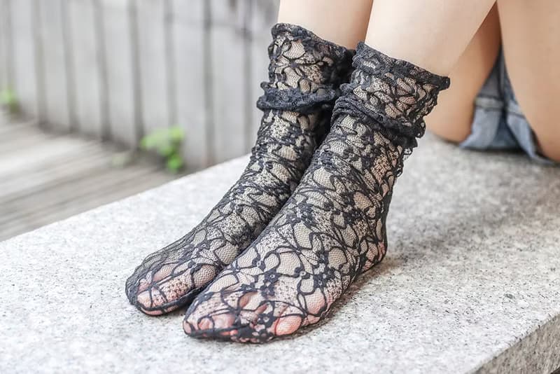 unni典雅鏤空蕾絲推推襪 鞋履襪品 socks 中筒襪 女襪 短襪 棉襪